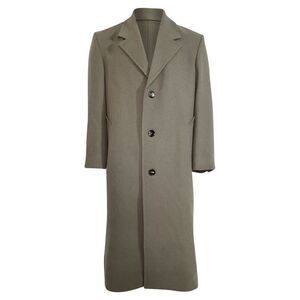 Ami Single-Breasted Coat in Grey Wool